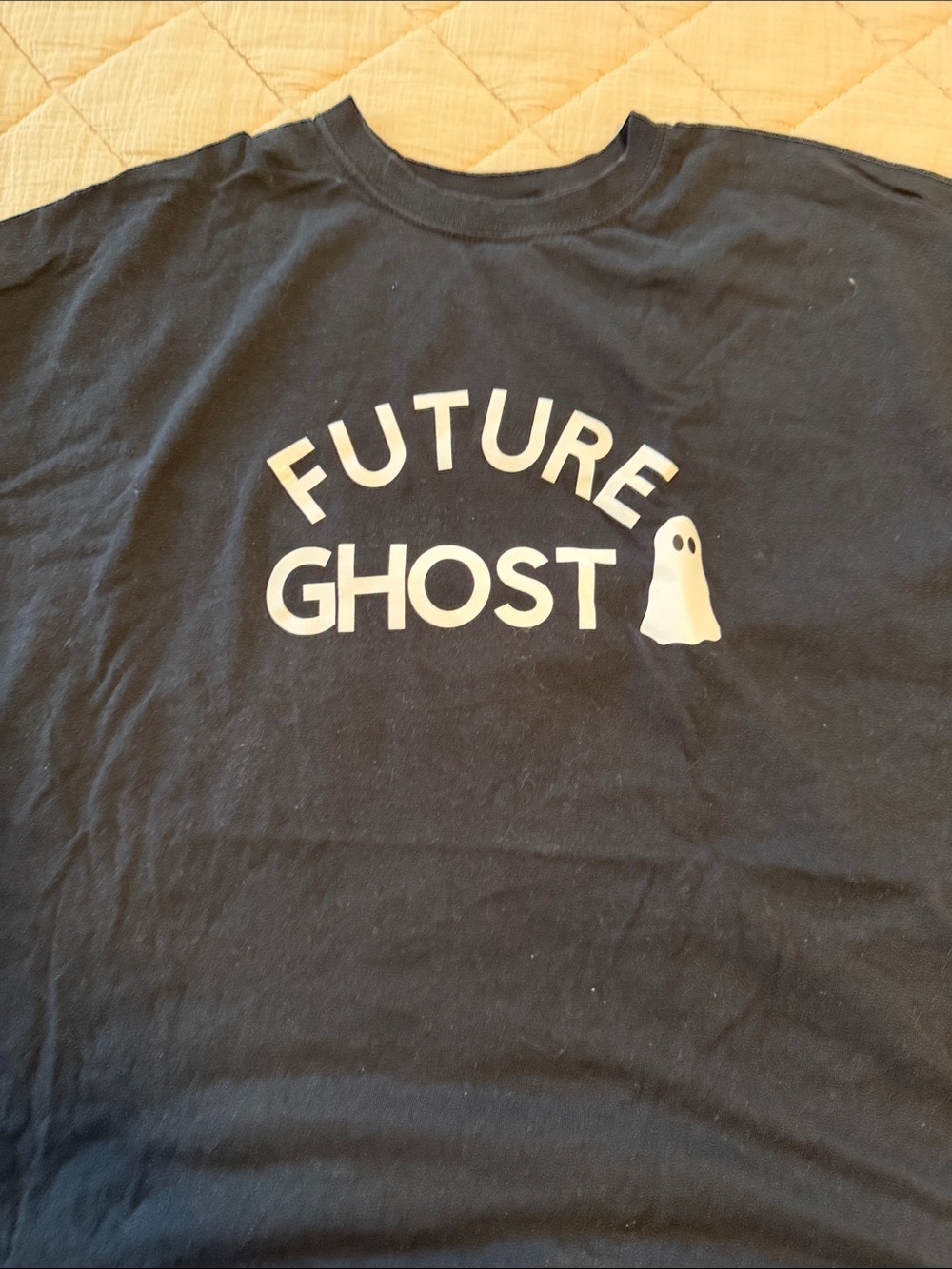 Gildan Black Tee with White "FUTURE GHOST" Graphic